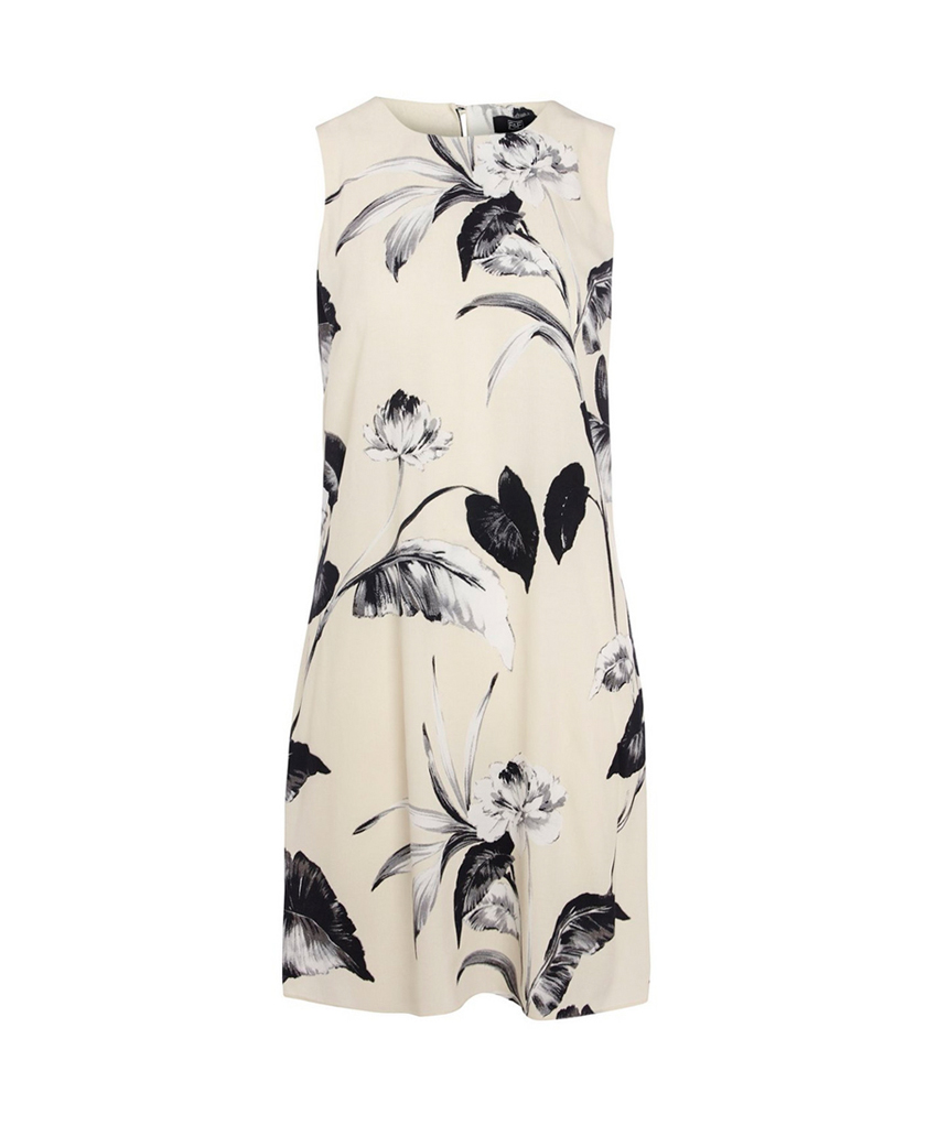 Leaf Print Linen Dress – Image 2