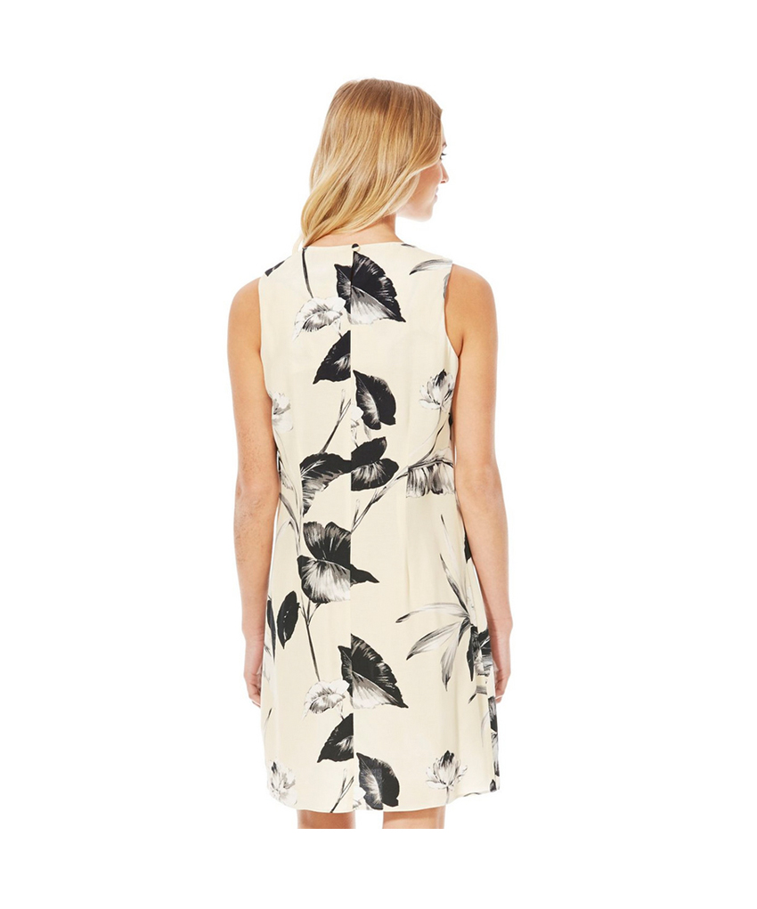 Leaf Print Linen Dress – Image 3