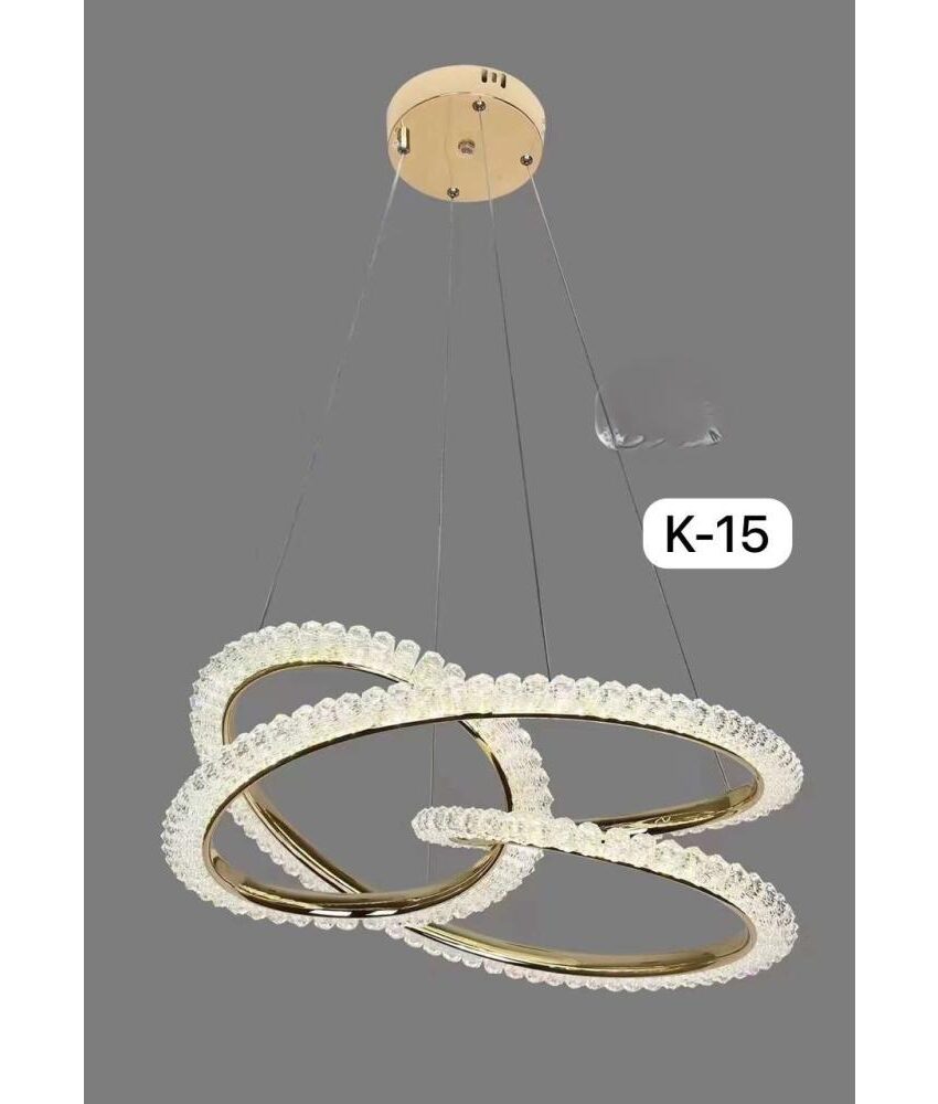 LUSTRE LED MODERNE ANNEAU DE CRISTAL