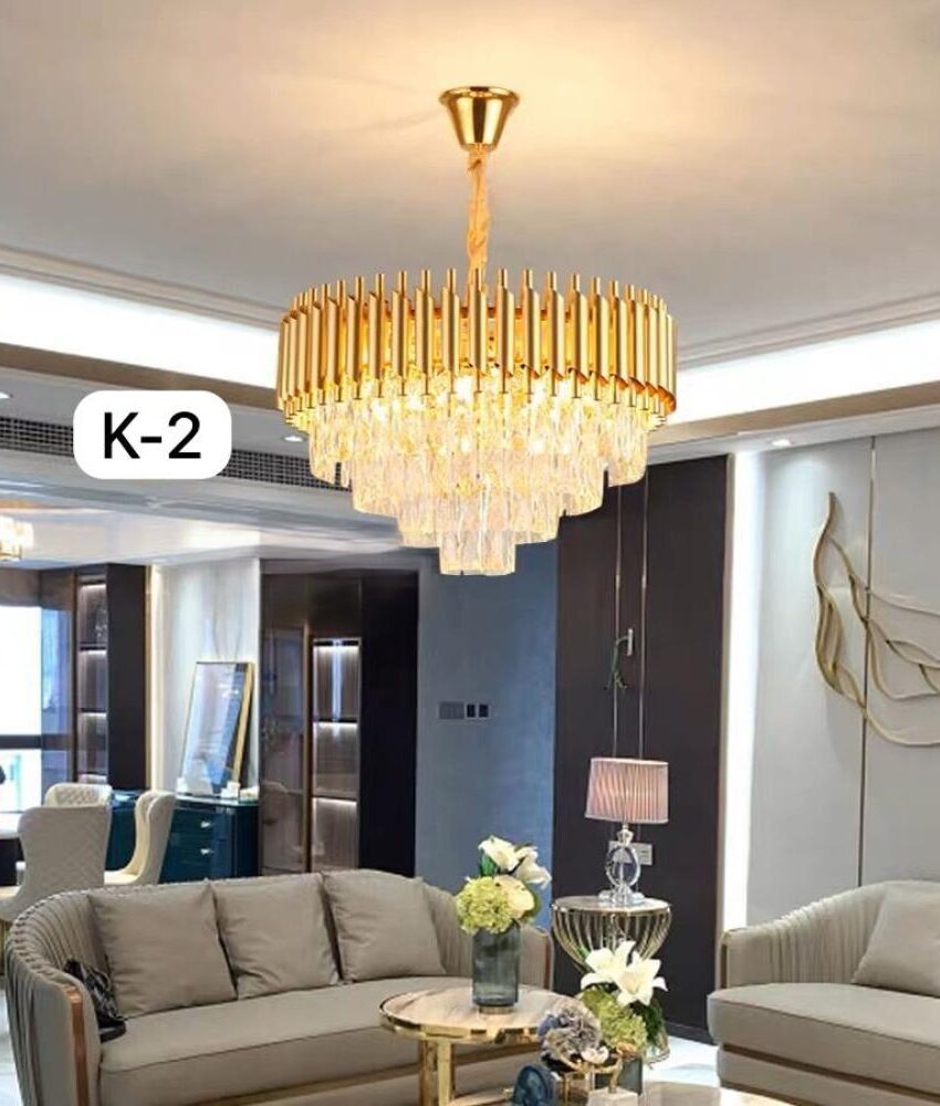 LUSTRE MODERNE EN CRISTAL DORé